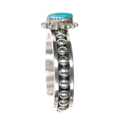6.5" Jonathan Nez Navajo sterling silver and turquoise cuff bracelet - Estate Fresh Austin