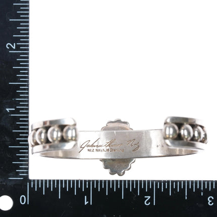 6.5" Jonathan Nez Navajo sterling silver and turquoise cuff bracelet - Estate Fresh Austin