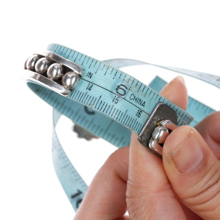 6.5" Jonathan Nez Navajo sterling silver and turquoise cuff bracelet - Estate Fresh Austin