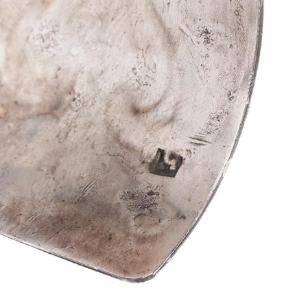 7.25" Vintage E Navajo silver chip inlay wide band cuff bracelet - Estate Fresh Austin