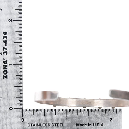 6.12" Vintage Zuni carved turquoise sterling silver cuff bracelet - Estate Fresh Austin