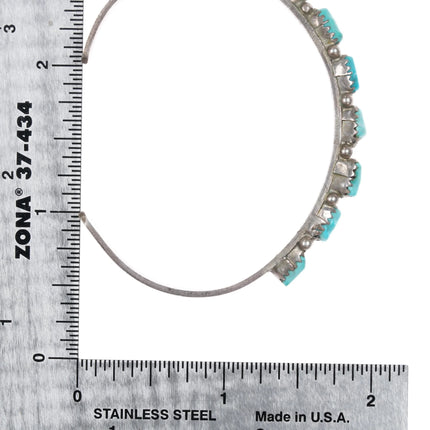 6.12" Vintage Zuni carved turquoise sterling silver cuff bracelet - Estate Fresh Austin