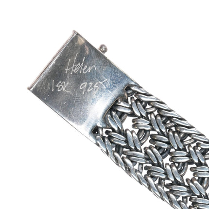 6.12" Retro Helen Chantler Sterling/18k Celtic knot woven link bracelet - Estate Fresh Austin