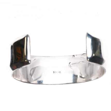 7.12" southwestern Sterling silver intarsia inlay Kokopelli cuff bracelet - Estate Fresh Austin