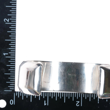 7.12" southwestern Sterling silver intarsia inlay Kokopelli cuff bracelet - Estate Fresh Austin