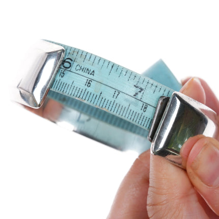 7.12" southwestern Sterling silver intarsia inlay Kokopelli cuff bracelet - Estate Fresh Austin