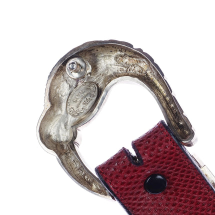 1.5" 1993 Kokopelli Designs Sterling silver Toucan ranger belt buckle set - Estate Fresh Austin