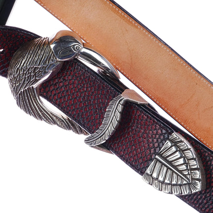 1.5" 1993 Kokopelli Designs Sterling silver Toucan ranger belt buckle set - Estate Fresh Austin