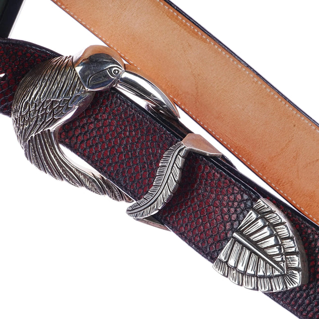 1.5" 1993 Kokopelli Designs Sterling silver Toucan ranger belt buckle set - Estate Fresh Austin