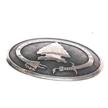 Navajo Community College Dine Sterling silver Yei Arrowhead belt buckle - Estate Fresh Austin
