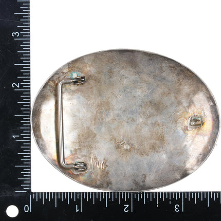 Navajo Community College Dine Sterling silver Yei Arrowhead belt buckle - Estate Fresh Austin