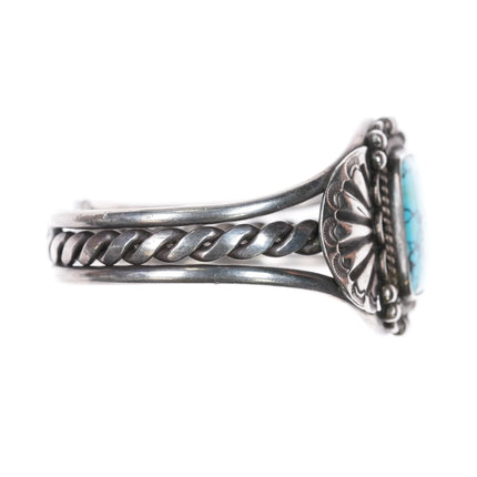 6" 40's-50's Navajo sterling silver high grade spiderweb turquoise cuff bracelet - Estate Fresh Austin