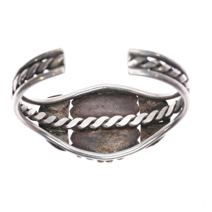 6" 40's-50's Navajo sterling silver high grade spiderweb turquoise cuff bracelet - Estate Fresh Austin