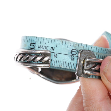 6" 40's-50's Navajo sterling silver high grade spiderweb turquoise cuff bracelet - Estate Fresh Austin