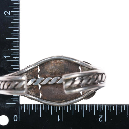 6" 40's-50's Navajo sterling silver high grade spiderweb turquoise cuff bracelet - Estate Fresh Austin