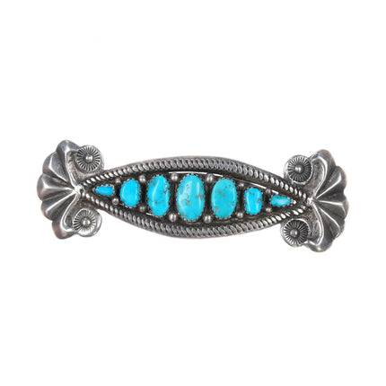 c1950 Zuni cast silver and turquoise Hair Barrette - Estate Fresh Austin
