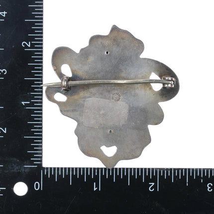 Antique Art Nouveau Sterling silver Unger Brothers woman pin flowing hair - Estate Fresh Austin