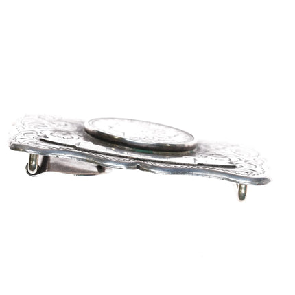 1976 Diablo Hand Engraved Sterling silver US Dollar belt buckle - Estate Fresh Austin