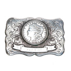 1976 Diablo Hand Engraved Sterling silver US Dollar belt buckle - Estate Fresh Austin