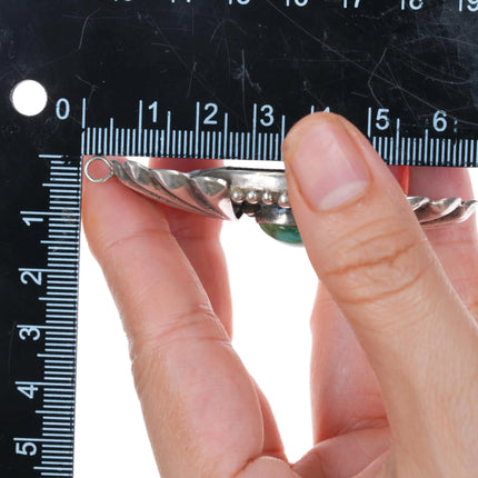 Vintage Native American sterling silver Reversible Kewa Inlay Turquoise pendant - Estate Fresh Austin