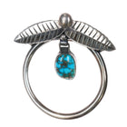 Vintage Native American sterling silver high grade turquoise dangly pendant/pin - Estate Fresh Austin