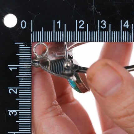 Vintage Native American sterling silver high grade turquoise dangly pendant/pin - Estate Fresh Austin