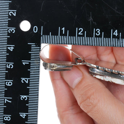 Vintage Navajo sterling wild horse jasper pendant with large bail - Estate Fresh Austin