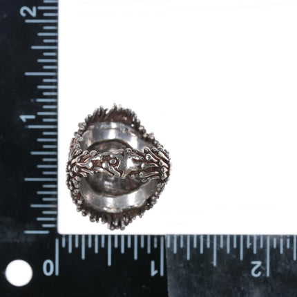 sz6.5 c1974 Amazing Sterling silver/turquoise space age brutalist freeform ring - Estate Fresh Austin