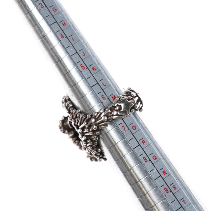 sz6.5 c1974 Amazing Sterling silver/turquoise space age brutalist freeform ring - Estate Fresh Austin