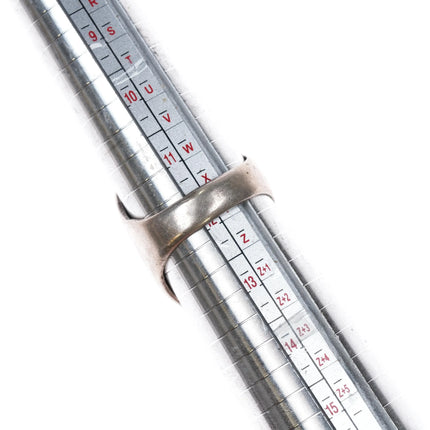 sz12 Large Loyolita Tsatte Zuni sterling silver carved turquoise/coral ring - Estate Fresh Austin