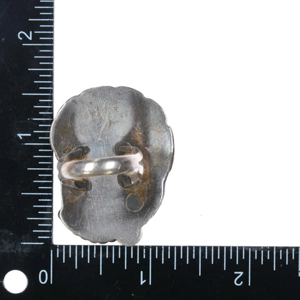 sz9 Big 60's-70's Vintage Navajo sterling silver and turquoise ring - Estate Fresh Austin