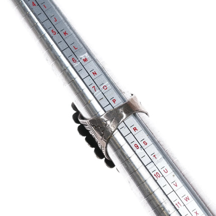 sz8 c1940's Navajo Heavily stamped sterling silver ring with green turquoise - Estate Fresh Austin