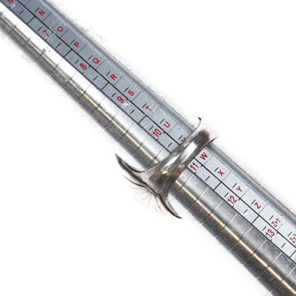 sz10.75 Navajo Sterling silver large carved Kingman turquoise ring - Estate Fresh Austin