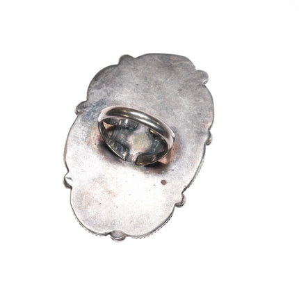 sz6.5 Huge vintage Navajo Royston turquoise sterling silver cluster ring - Estate Fresh Austin