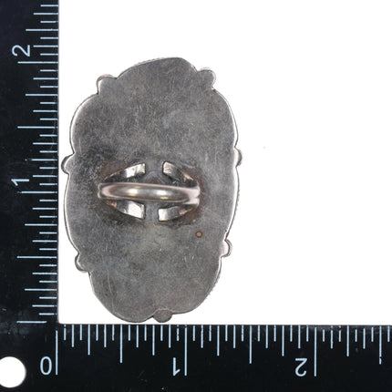 sz6.5 Huge vintage Navajo Royston turquoise sterling silver cluster ring - Estate Fresh Austin