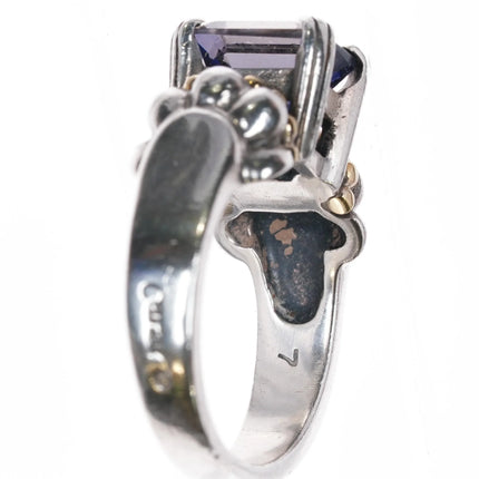 sz7.5 Lagos Caviar 18k gold/Sterling Iolite ring - Estate Fresh Austin