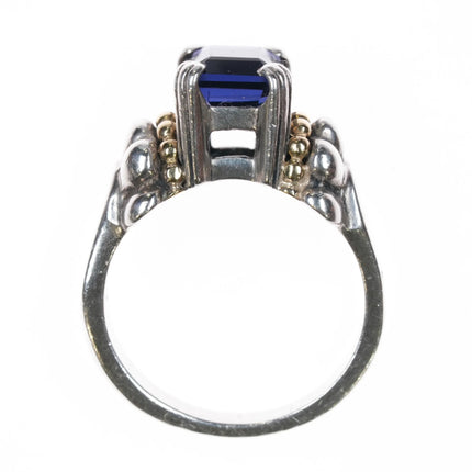 sz7.5 Lagos Caviar 18k gold/Sterling Iolite ring - Estate Fresh Austin