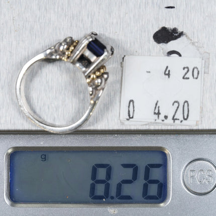 sz7.5 Lagos Caviar 18k gold/Sterling Iolite ring - Estate Fresh Austin