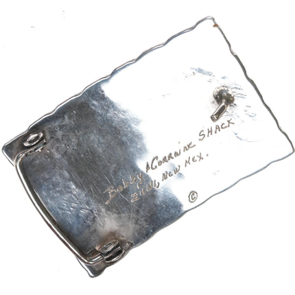 1970's Bobby & Corraine Shack Zuni sterling silver inlay thunderbird belt buckle - Estate Fresh Austin