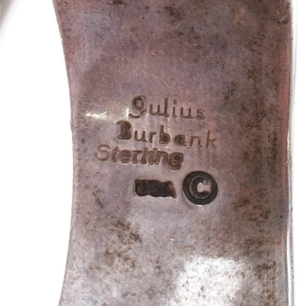 6.5" Julius Burbank Navajo sterling silver multi-stone inlay cuff bracelet - Estate Fresh Austin