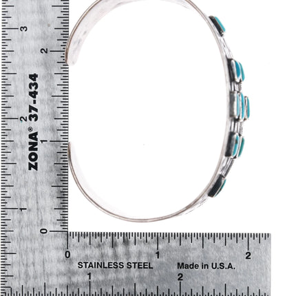 6.5" c1930 Navajo Fred Harvey Whirling Logs thungerbird turquoise cuff bracelet - Estate Fresh Austin