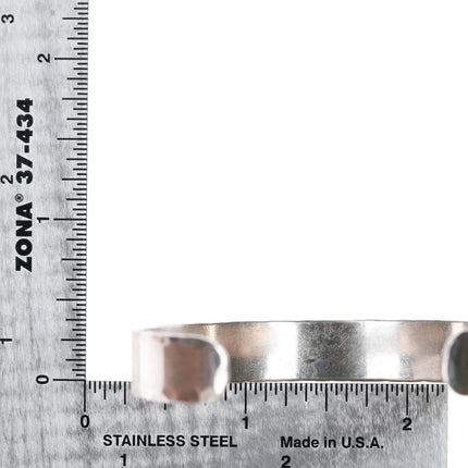 6.375 southwestern sterling hammered edge stacker cuff bracelet - Estate Fresh Austin