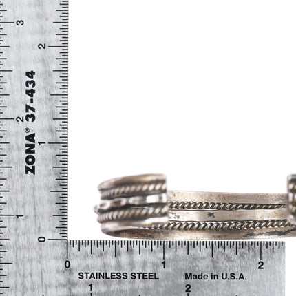 6.25" Tahe Sterling Navajo silver twisted wire cuff bracelet - Estate Fresh Austin