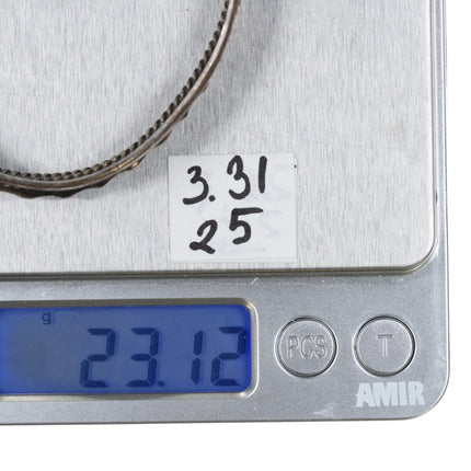 6.25" Tahe Sterling Navajo silver twisted wire cuff bracelet - Estate Fresh Austin