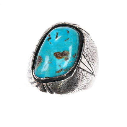 sz12 Harry H Begay Navajo vintage sterling ring w/turquoise - Estate Fresh Austin