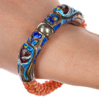 Antique Chinese Republic period silver enamel coral beads dragon bangle bracelet - Estate Fresh Austin