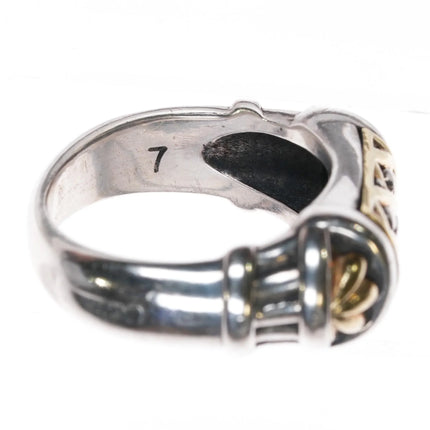 sz5.5 Lagos Caviar 18k/Sterling silver beaded ring - Estate Fresh Austin