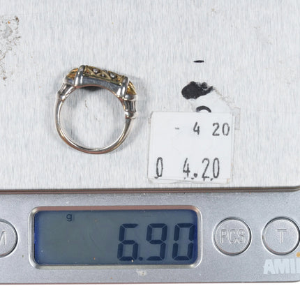 sz5.5 Lagos Caviar 18k/Sterling silver beaded ring - Estate Fresh Austin