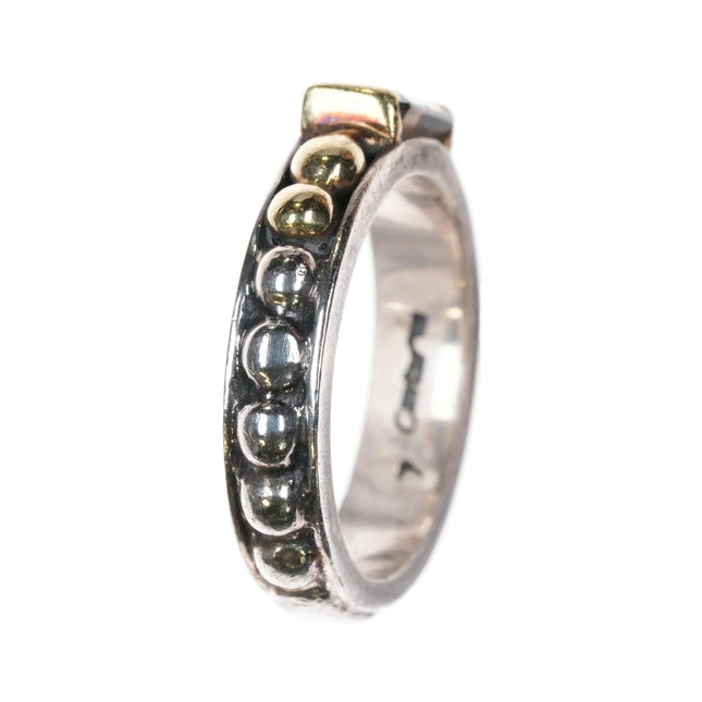 sz7 Lagos Caviar Sterling 18k gold Sterling smoky quartz ring - Estate Fresh Austin