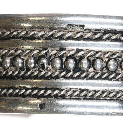 7.12" Vintage Sterling silver twisted wire cuff bracelet - Estate Fresh Austin